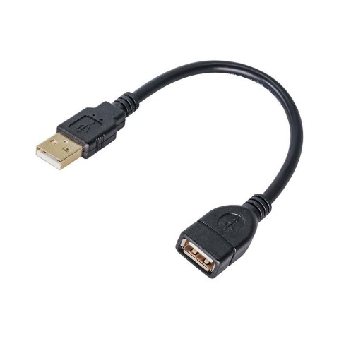 Przedłużacz USB 2.0 Akyga AK-USB-23 USB A(M) - A(F) 0,15m czarny Przedłużacz USB 2.0 Akyga AK-USB-23 USB A(M) - A(F) 0,15m czarny