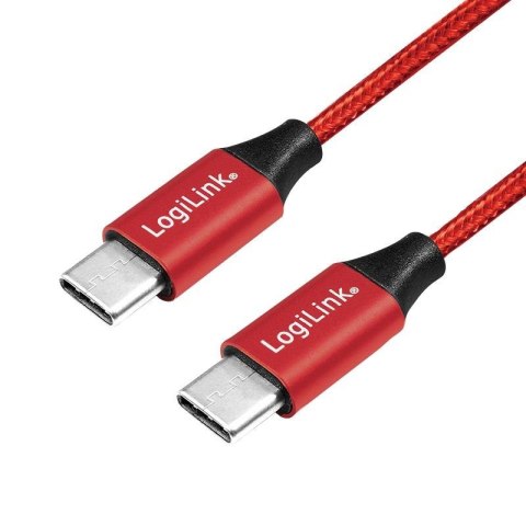 Kabel USB 2.0 LogiLink CU0156 USB-C - USB-C, M/M, czerwony, 1m Kabel USB 2.0 LogiLink CU0156 USB-C - USB-C, M/M, czerwony, 1m