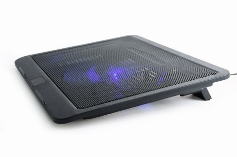 GEMBIRD PODSTAWKA CHŁODZĄCA POD NOTEBOOKA 15" 1X WENTYLATOR 12CM, PODŚWIETLENIE LED, NBS-1F15-04 GEMBIRD PODSTAWKA CHŁODZĄCA POD NOTEBOOKA 15" 1X WENTYLATOR 12CM, PODŚWIETLENIE LED, NBS-1F15-04