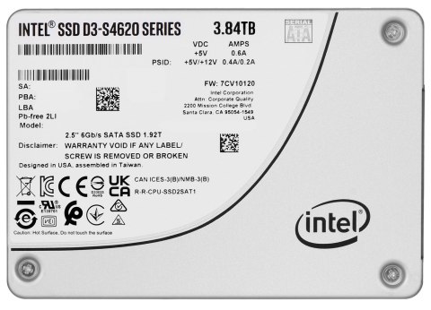 Dysk SSD Solidigm (Intel) S4620 3.84TB SATA 2.5" SSDSC2KG038TZ01 (DWPD up to 5) Dysk SSD Solidigm (Intel) S4620 3.84TB SATA 2.5" SSDSC2KG038TZ01 (DWPD up to 5)