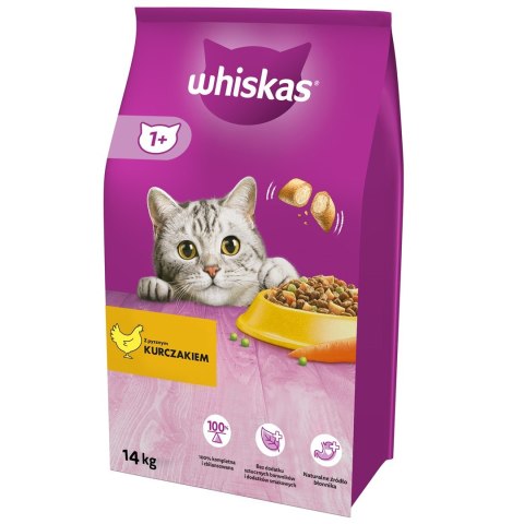 WHISKAS Adult z kurczakiem - sucha, pełnoporcjowa karma dla kota dorosłego - 14 kg WHISKAS Adult z kurczakiem - sucha, pełnoporcjowa karma dla kota dorosłego - 14 kg