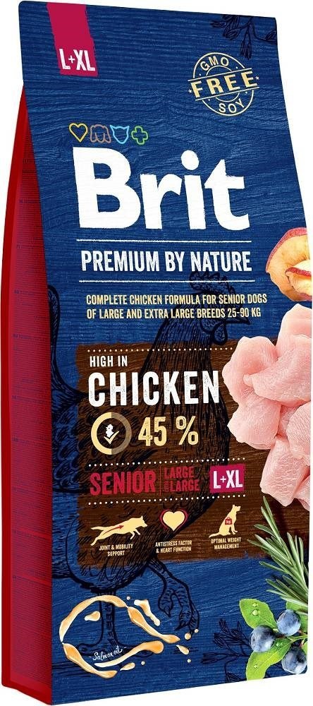 BRIT PREMIUM BY NATURE Senior L-XL - sucha karma z kurczakiem dla psów starszych ras dużych i olbrzymich - 15 kg BRIT PREMIUM BY NATURE Senior L-XL - sucha karma z kurczakiem dla psów starszych ras dużych i olbrzymich - 15 kg