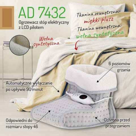 OGRZEWACZ ELEKTRYCZNY DO STÓP LCD Z PILOTEM AD 7432 OGRZEWACZ ELEKTRYCZNY DO STÓP LCD Z PILOTEM AD 7432