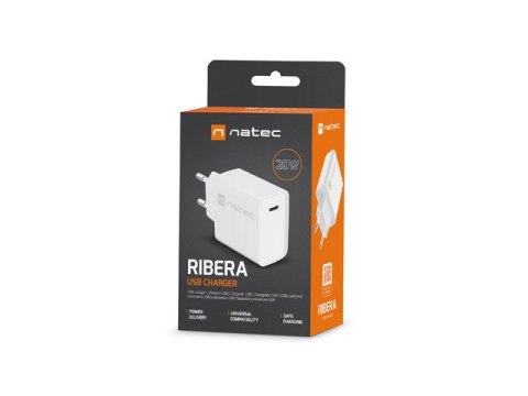 NATEC ŁADOWARKA SIECIOWA RIBERA USB-C 20W POWER DELIVERY BIAŁA NUC-2059 NATEC ŁADOWARKA SIECIOWA RIBERA USB-C 20W POWER DELIVERY BIAŁA NUC-2059