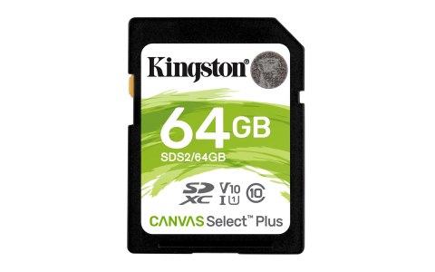 Karta pamięci Kingston Canvas Select Plus SDS2/64GB (64GB; Class U1, V10; Karta pamięci) Karta pamięci Kingston Canvas Select Plus SDS2/64GB (64GB; Class U1, V10; Karta pamięci)