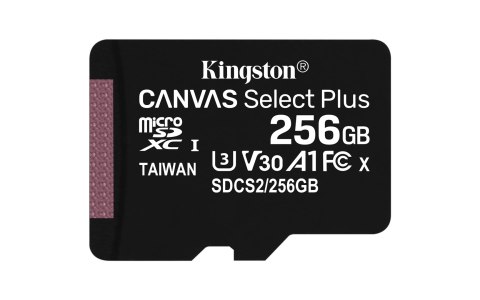 Karta pamięci z adapterem Kingston Canvas Select Plus SDCS2/256GB (256GB; Class 10, Class U1, V30; + adapter) Karta pamięci z adapterem Kingston Canvas Select Plus SDCS2/256GB (256GB; Class 10, Class U1, V30; + adapter)
