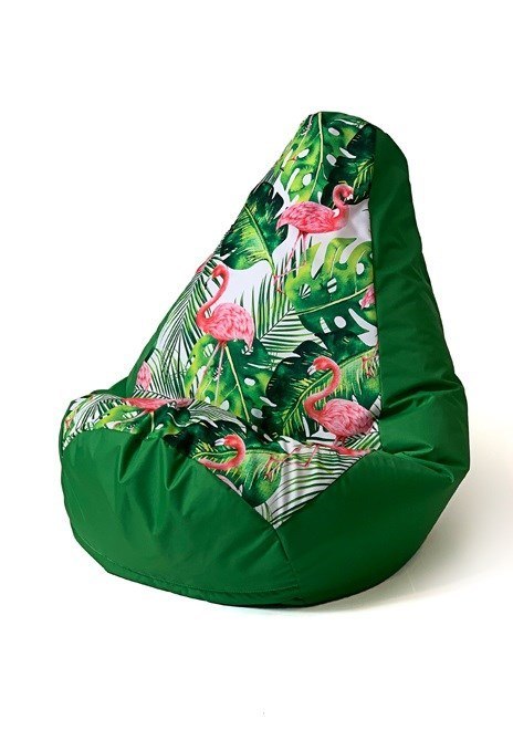 Pufa worek sako GRUSZA DRUK zielony-flaming XXL 140x100 Pufa worek sako GRUSZA DRUK zielony-flaming XXL 140x100