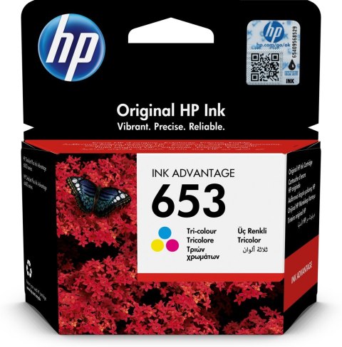 Tusz HP kolor HP 653, HP653=3YM74AE, 200 str. Tusz HP kolor HP 653, HP653=3YM74AE, 200 str.