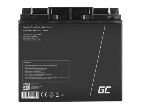 GREEN CELL AKUMULATOR ŻELOWY AGM10 12V 20AH GREEN CELL AKUMULATOR ŻELOWY AGM10 12V 20AH