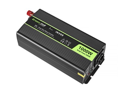 GREEN CELL PRZETWORNICA INV09 12V-230V 1000W/2000W CZYSTA SINUSOIDA GREEN CELL PRZETWORNICA INV09 12V-230V 1000W/2000W CZYSTA SINUSOIDA