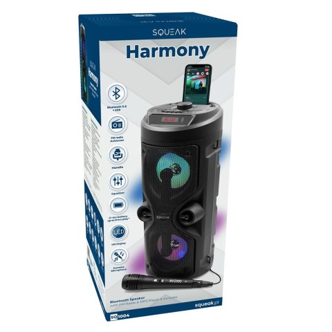 SQUEAK GŁOŚNIK KARAOKE HARMONY BLUETOOTH 5.0, RADIO FM, MICROSD, AUX, USB SQ1004 SQUEAK GŁOŚNIK KARAOKE HARMONY BLUETOOTH 5.0, RADIO FM, MICROSD, AUX, USB SQ1004