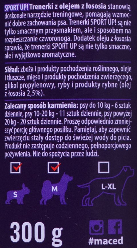 MACED Sport Up! Trenerki z olejem z łososia - przysmak dla psa - 300 g MACED Sport Up! Trenerki z olejem z łososia - przysmak dla psa - 300 g