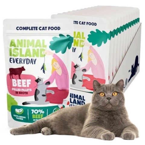 ANIMAL ISLAND Wołowina w filecie - Karma mokra dla kotów - 12x85g ANIMAL ISLAND Wołowina w filecie - Karma mokra dla kotów - 12x85g