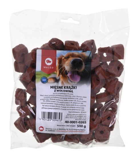 MACED MIĘSNE KRĄŻKI Z WOŁOWINĄ - przysmak dla psa - 500 G MACED MIĘSNE KRĄŻKI Z WOŁOWINĄ - przysmak dla psa - 500 G