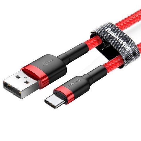 Kabel Baseus Cafule CATKLF-C09 (USB 2.0 - USB typu C ; 2m; kolor czarno-czerwony) Kabel Baseus Cafule CATKLF-C09 (USB 2.0 - USB typu C ; 2m; kolor czarno-czerwony)